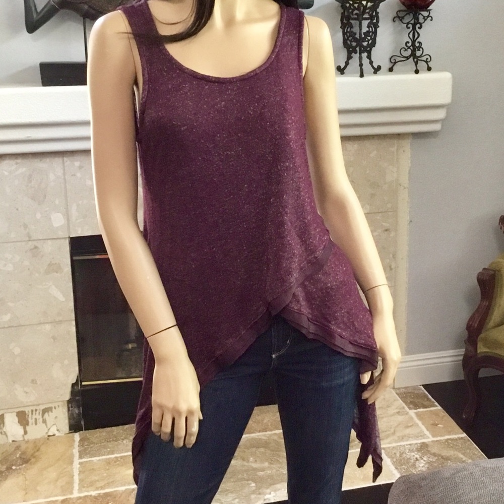 Rock & Republic Asymmetric Tunic Top M (T128)